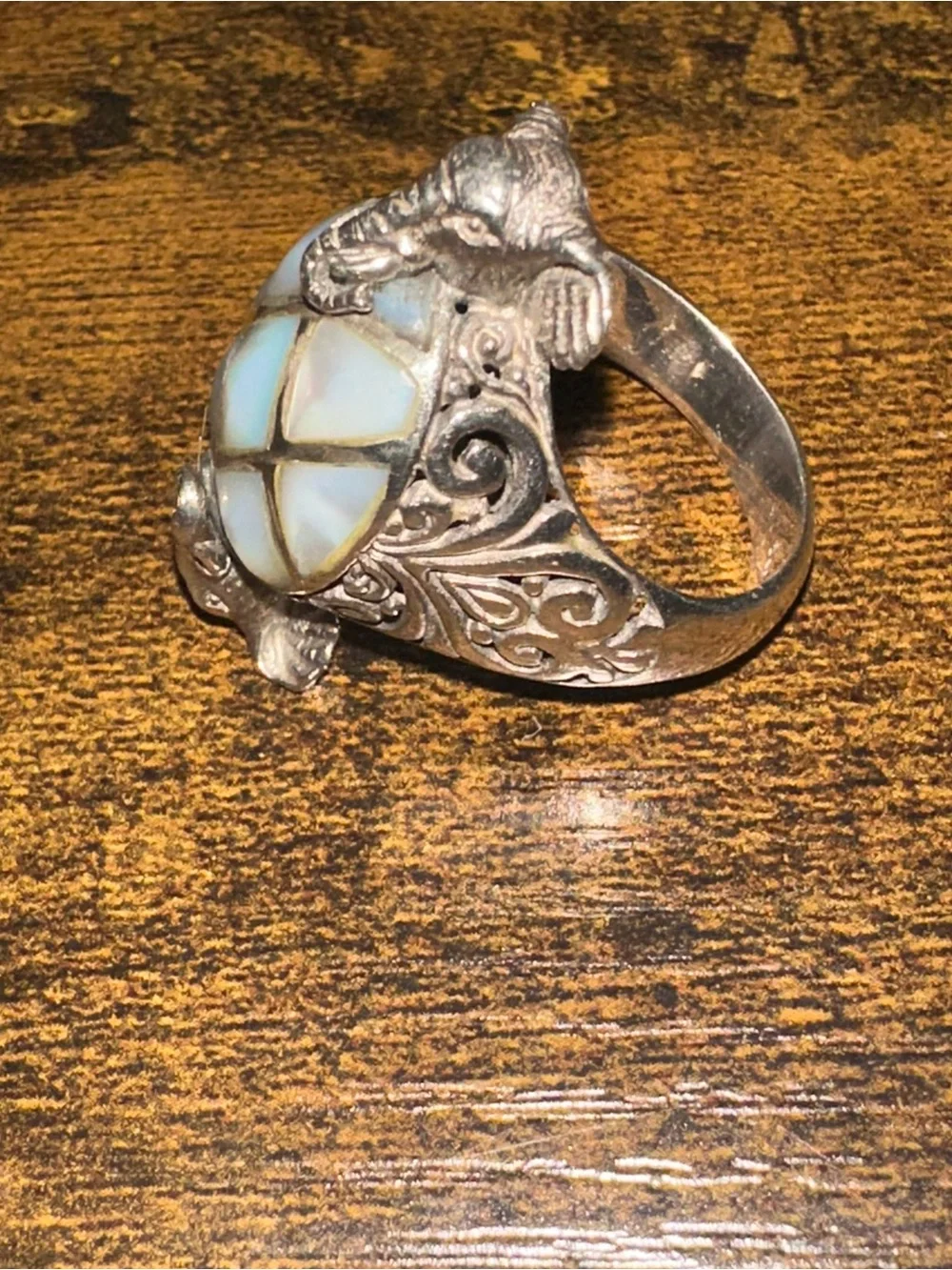 Artisan Collection of Bali Silver Pearl Elephant Ring sz 9